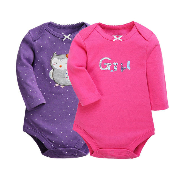 2Pcs/Lot YAOYAO Newborn Baby Girl Bodysuits Set Long Sleeves - BabyParadise