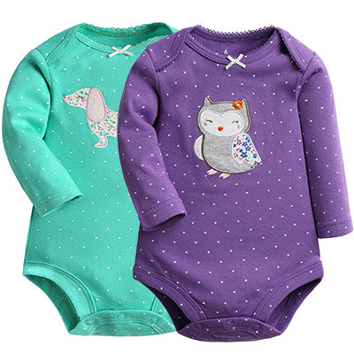 2Pcs/Lot YAOYAO Newborn Baby Girl Bodysuits Set Long Sleeves - BabyParadise