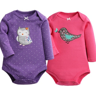 2Pcs/Lot YAOYAO Newborn Baby Girl Bodysuits Set Long Sleeves - BabyParadise