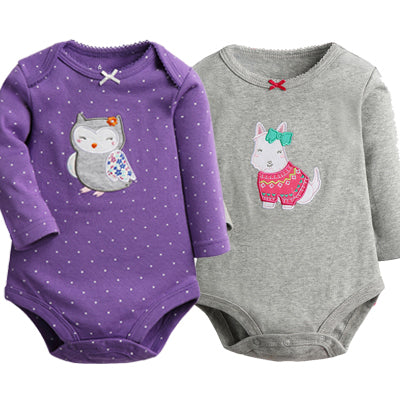 2Pcs/Lot YAOYAO Newborn Baby Girl Bodysuits Set Long Sleeves - BabyParadise