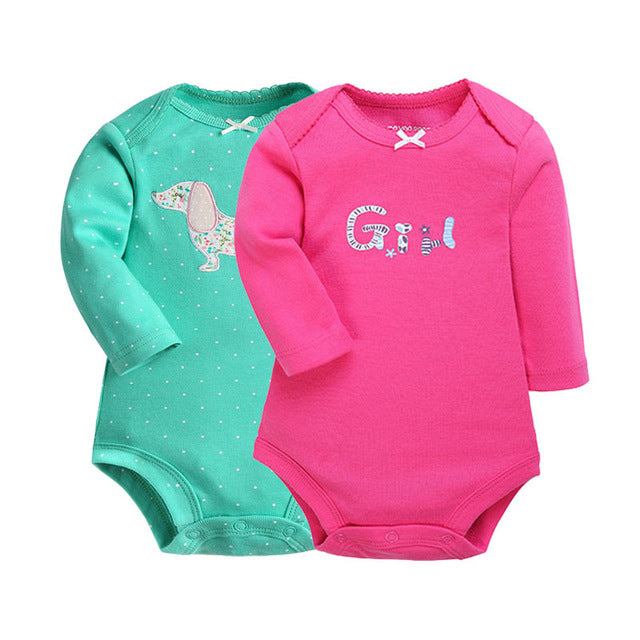 2Pcs/Lot YAOYAO Newborn Baby Girl Bodysuits Set Long Sleeves - BabyParadise