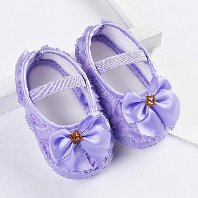 Free Candy Colors Newborn Baby Prewalker Soft Bottom Anti-slip Shoes Footwear Classic Princess Girl Crib Mary Jane Big Flower Shoes - BabyParadise