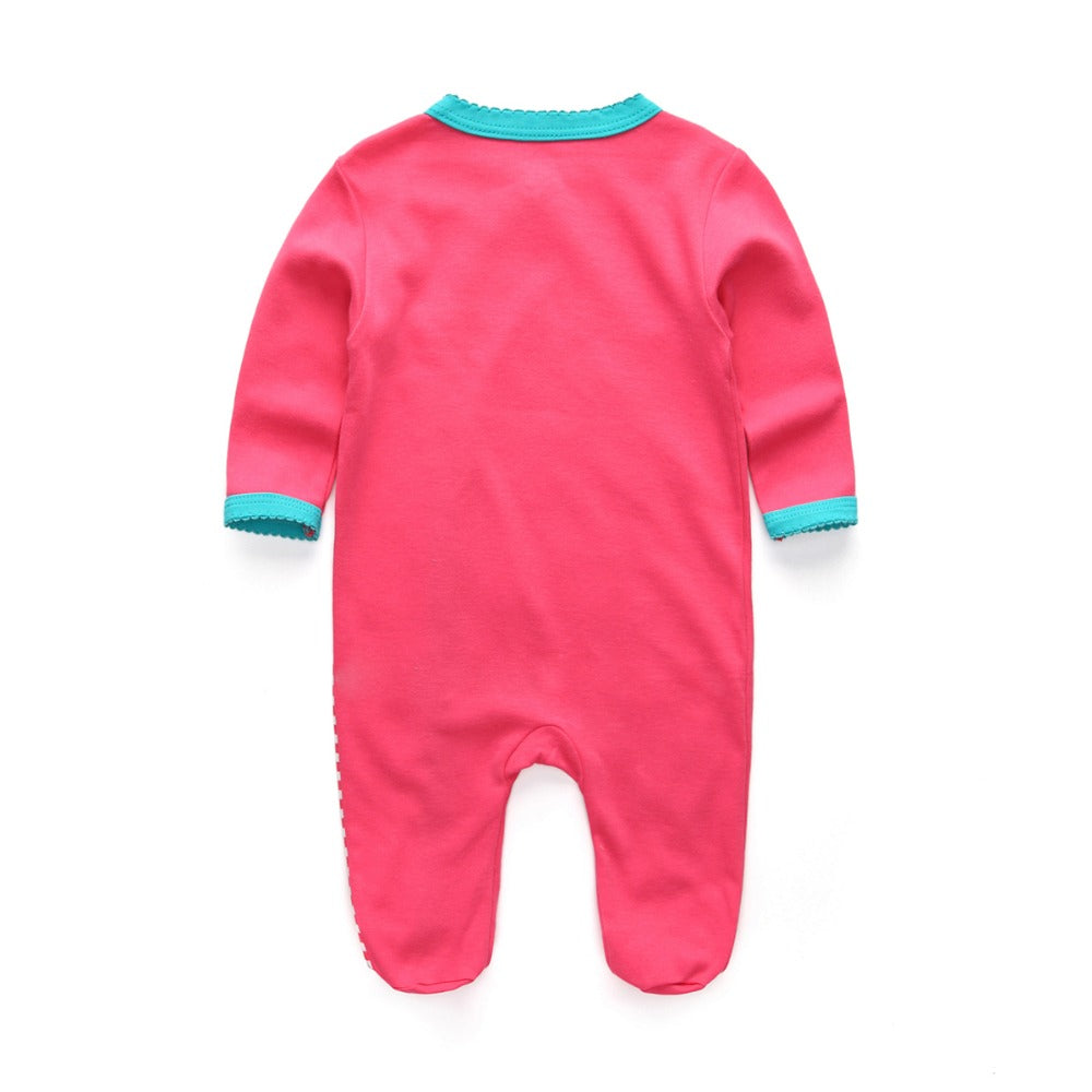 Kiddiezoom Baby footed romper baby rompers 100% cotton sleep & play clothes - BabyParadise