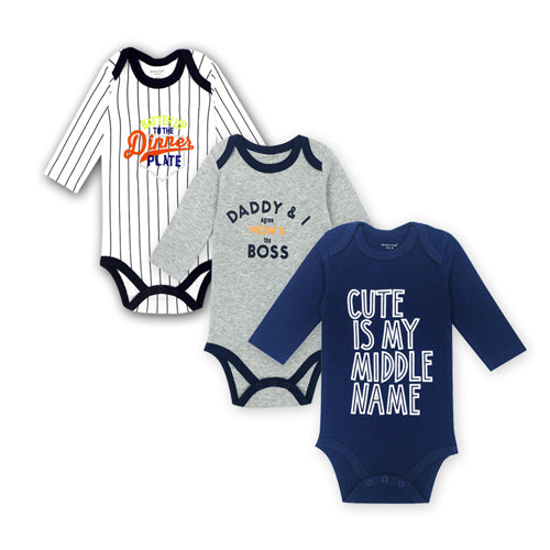 3 pieces/lot AGLDI Newborn Bodysuit Baby Boy Girl Long Sleeve - BabyParadise