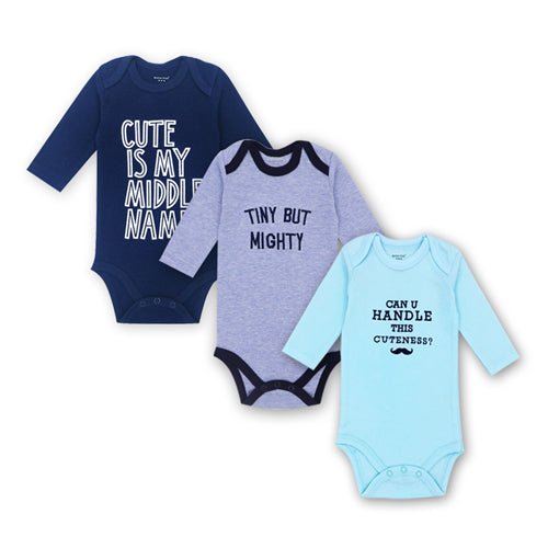 3 pieces/lot AGLDI Newborn Bodysuit Baby Boy Girl Long Sleeve - BabyParadise