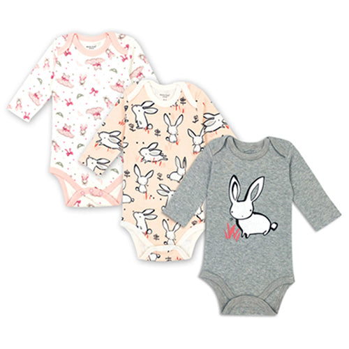 3 pieces/lot AGLDI Newborn Bodysuit Baby Boy Girl Long Sleeve - BabyParadise