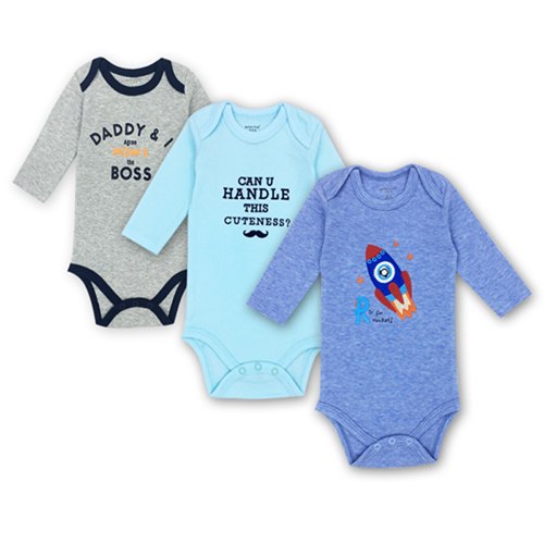 3 pieces/lot AGLDI Newborn Bodysuit Baby Boy Girl Long Sleeve - BabyParadise