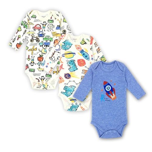 3 pieces/lot AGLDI Newborn Bodysuit Baby Boy Girl Long Sleeve - BabyParadise