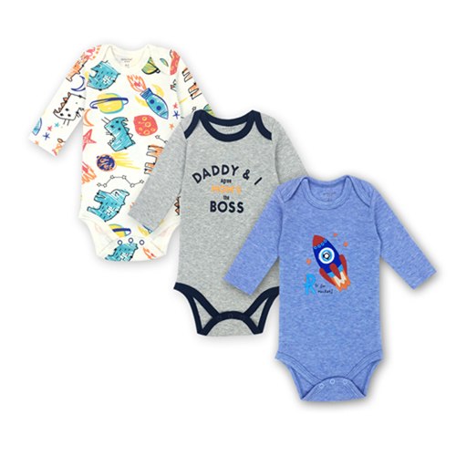 3 pieces/lot AGLDI Newborn Bodysuit Baby Boy Girl Long Sleeve - BabyParadise